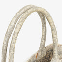 Christian Dior Medium Ecru and Gray Oblique Embroidery Book Tote