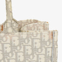 Christian Dior Medium Ecru and Gray Oblique Embroidery Book Tote