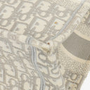Christian Dior Medium Ecru and Gray Oblique Embroidery Book Tote