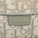 Christian Dior Medium Ecru and Gray Oblique Embroidery Book Tote