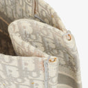 Christian Dior Medium Ecru and Gray Oblique Embroidery Book Tote