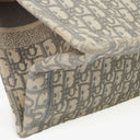 Christian Dior Medium Ecru and Gray Oblique Embroidery Book Tote