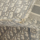 Christian Dior Medium Ecru and Gray Oblique Embroidery Book Tote