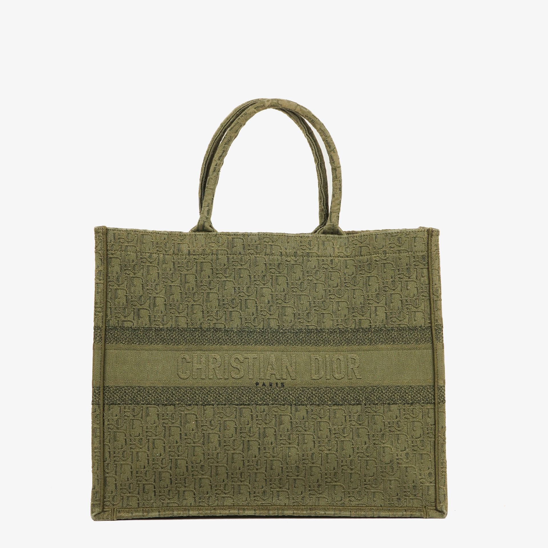 Christian Dior Oblique Denim Green Book Tote