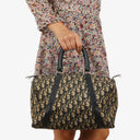 Christian Dior Trotter 30 Vintage Beige/Navy Boston Bag
