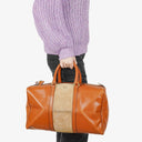 Christian Dior Vintage Boston Brown Leather Bag