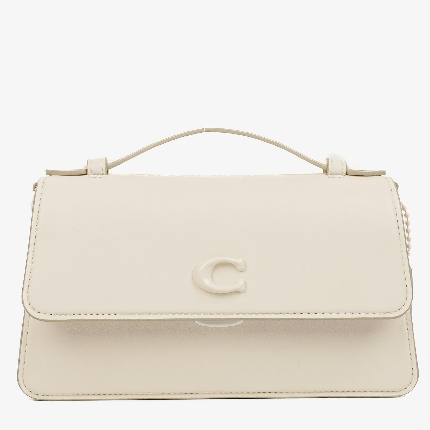 Coach Juno White Leather Flap Bag