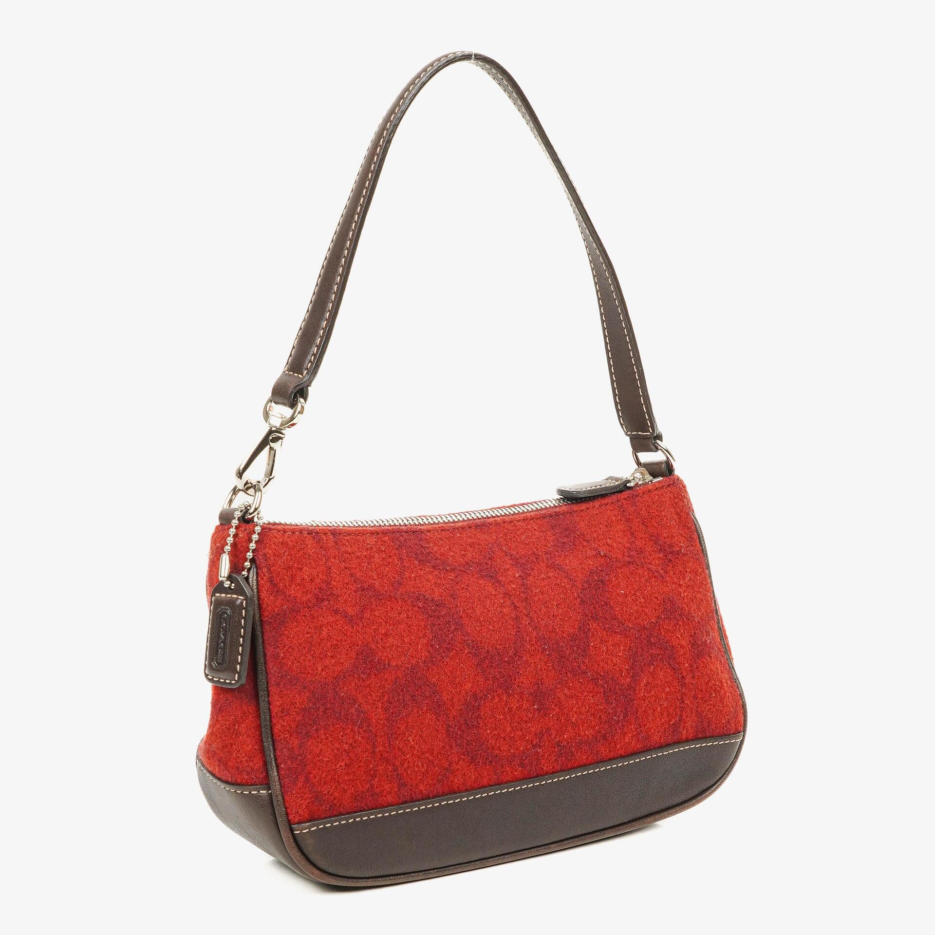 Coach Red Wool Shouder Bag