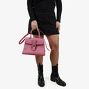 Delvaux Brillant MM Flamingo Sellier Handbag