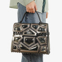 Delvaux Gladiator Tempete Vinyl Satchel Antique Silver