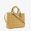Dior Lady Dior Vintage Large Beige Patent Calfskin Handbag