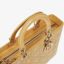 Dior Lady Dior Vintage Large Beige Patent Calfskin Handbag