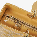 Dior Lady Dior Vintage Large Beige Patent Calfskin Handbag