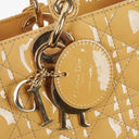 Dior Lady Dior Vintage Large Beige Patent Calfskin Handbag