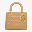 Dior Lady Dior Vintage Medium Beige Patent Calfskin Handbag