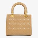 Dior Lady Dior Vintage Medium Beige Patent Calfskin Handbag