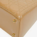 Dior Lady Dior Vintage Medium Beige Patent Calfskin Handbag