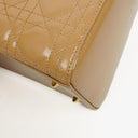 Dior Lady Dior Vintage Medium Beige Patent Calfskin Handbag