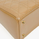 Dior Lady Dior Vintage Medium Beige Patent Calfskin Handbag