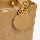 Dior Lady Dior Vintage Medium Beige Patent Calfskin Handbag