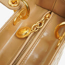 Dior Lady Dior Vintage Medium Beige Patent Calfskin Handbag