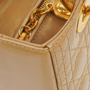 Dior Lady Dior Vintage Medium Beige Patent Calfskin Handbag