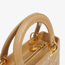 Dior Lady Dior Vintage Medium Beige Patent Calfskin Handbag