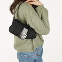 Fendi Baguette Black Neoprene Shoulder Bag