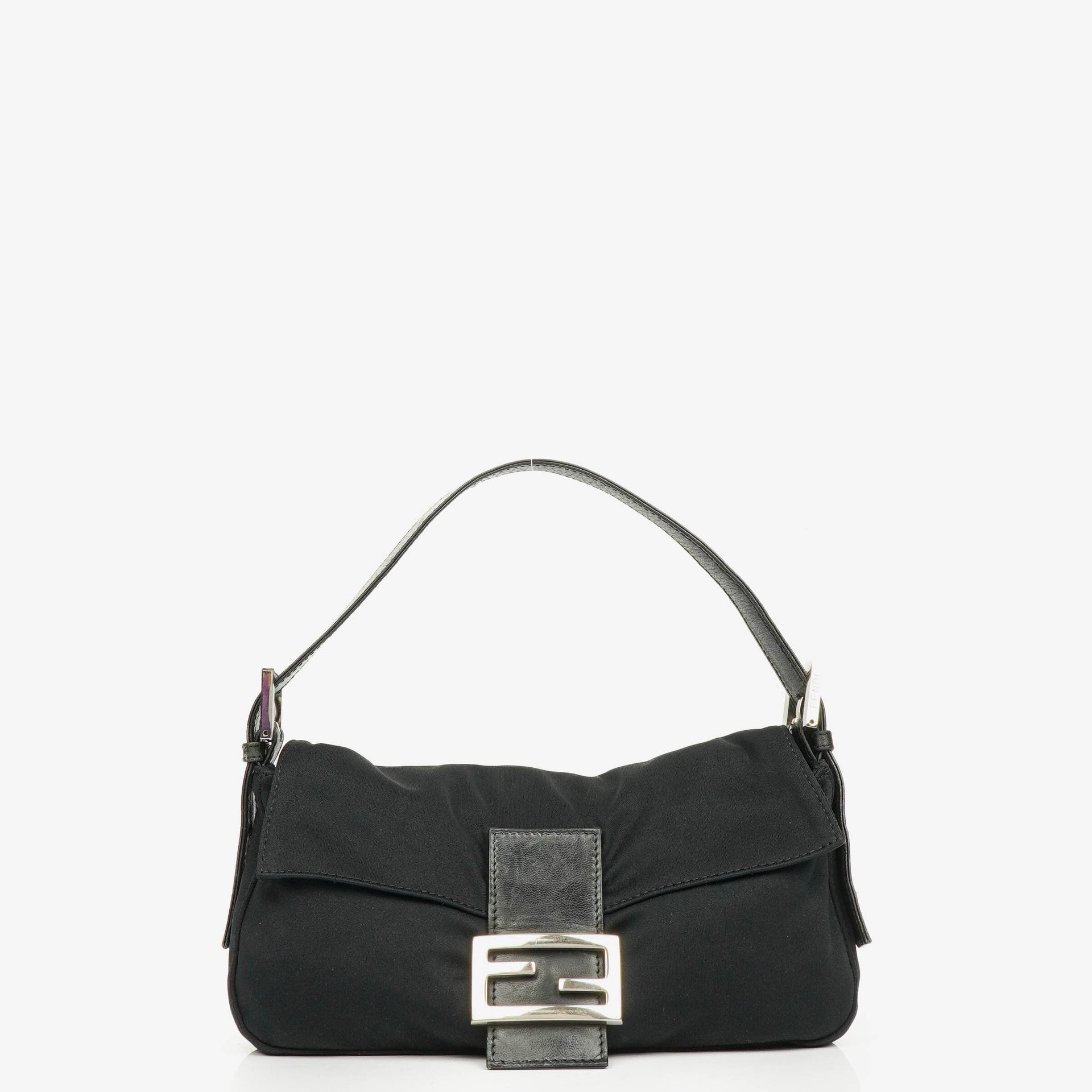 Fendi Baguette Black Neoprene Shoulder Bag
