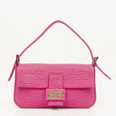 Fendi Baguette Nappa Logo/Fuxia Shoulder Bag