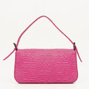 Fendi Baguette Nappa Logo/Fuxia Shoulder Bag