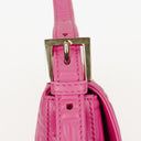 Fendi Baguette Nappa Logo/Fuxia Shoulder Bag