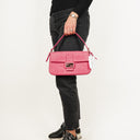 Fendi Baguette Nappa Logo/Fuxia Shoulder Bag