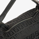 Fendi Baguette Zucchino Black Canvas Handbag