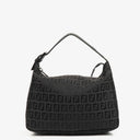 Fendi Baguette Zucchino Black Canvas Handbag
