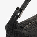 Fendi Baguette Zucchino Black Canvas Handbag