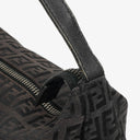 Fendi Baguette Zucchino Black Canvas Handbag