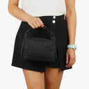 Fendi Baguette Zucchino Black Canvas Handbag