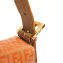 Fendi Baguette Zucchino FF Orange Vinyl Shoulder Bag