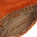 Fendi Baguette Zucchino FF Orange Vinyl Shoulder Bag