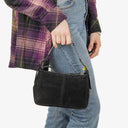 Fendi Black Suede Small Hobo Bag