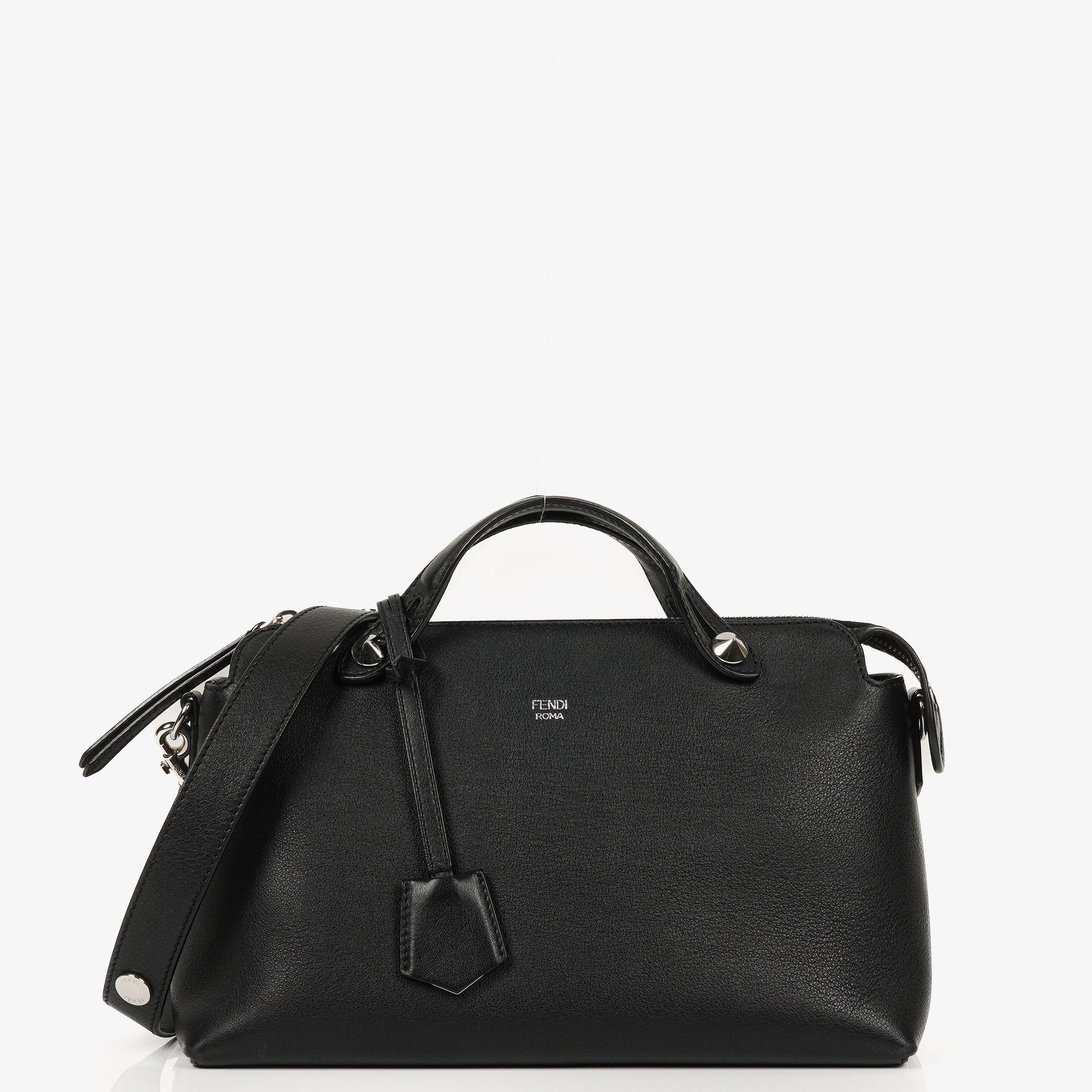 Fendi Medium By The Way Black Leather Boston Bag