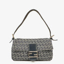 Fendi FF Navy Zucchino Baguette