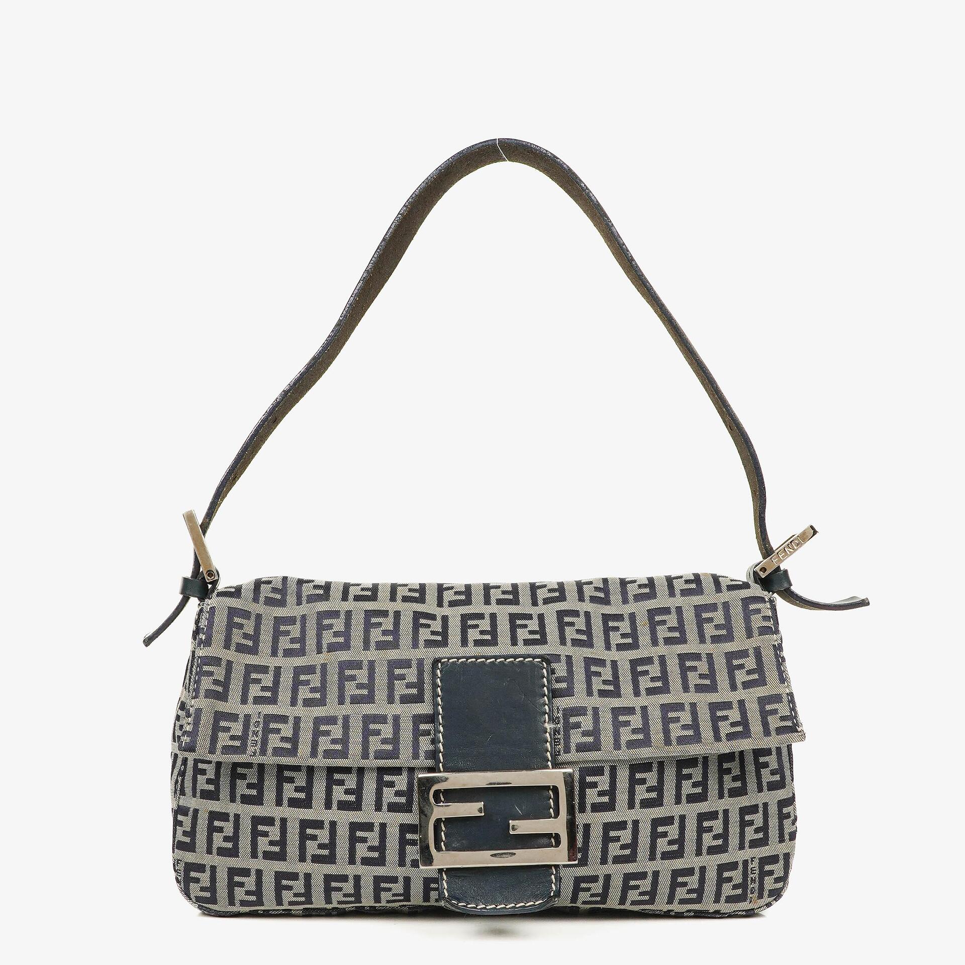 Fendi FF Navy Zucchino Baguette