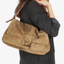 Fendi Large Mama Baguette Suede Shoulder Bag