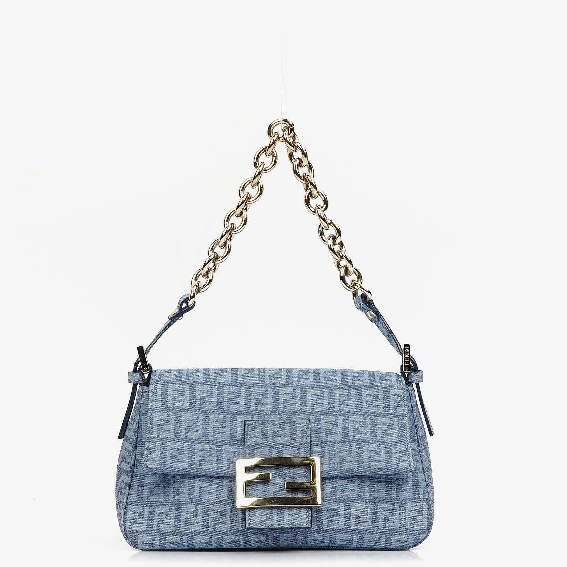 Fendi Mini Mamma Forever Blue Shoulder Bag