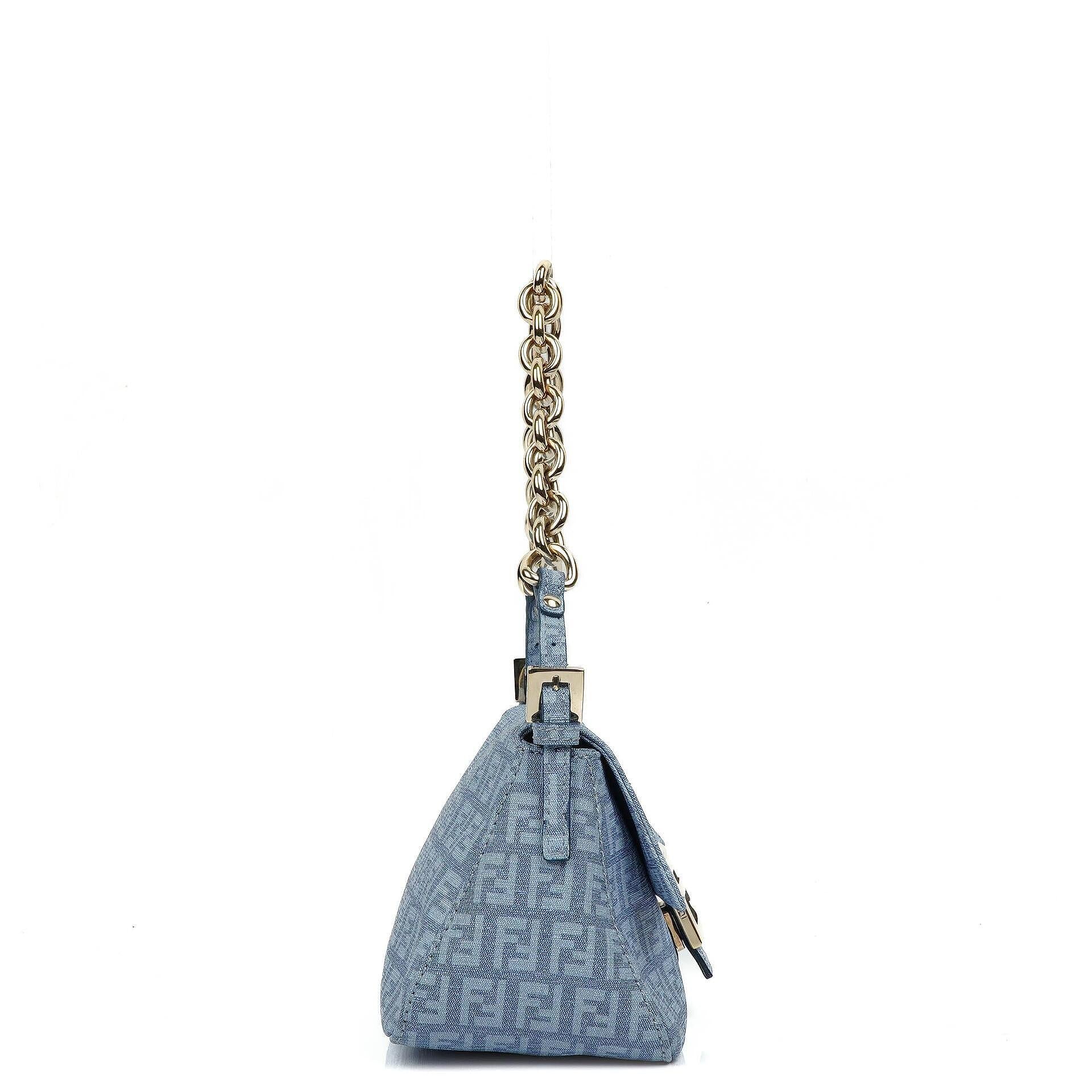 Fendi Mini Mamma Forever Blue Shoulder Bag