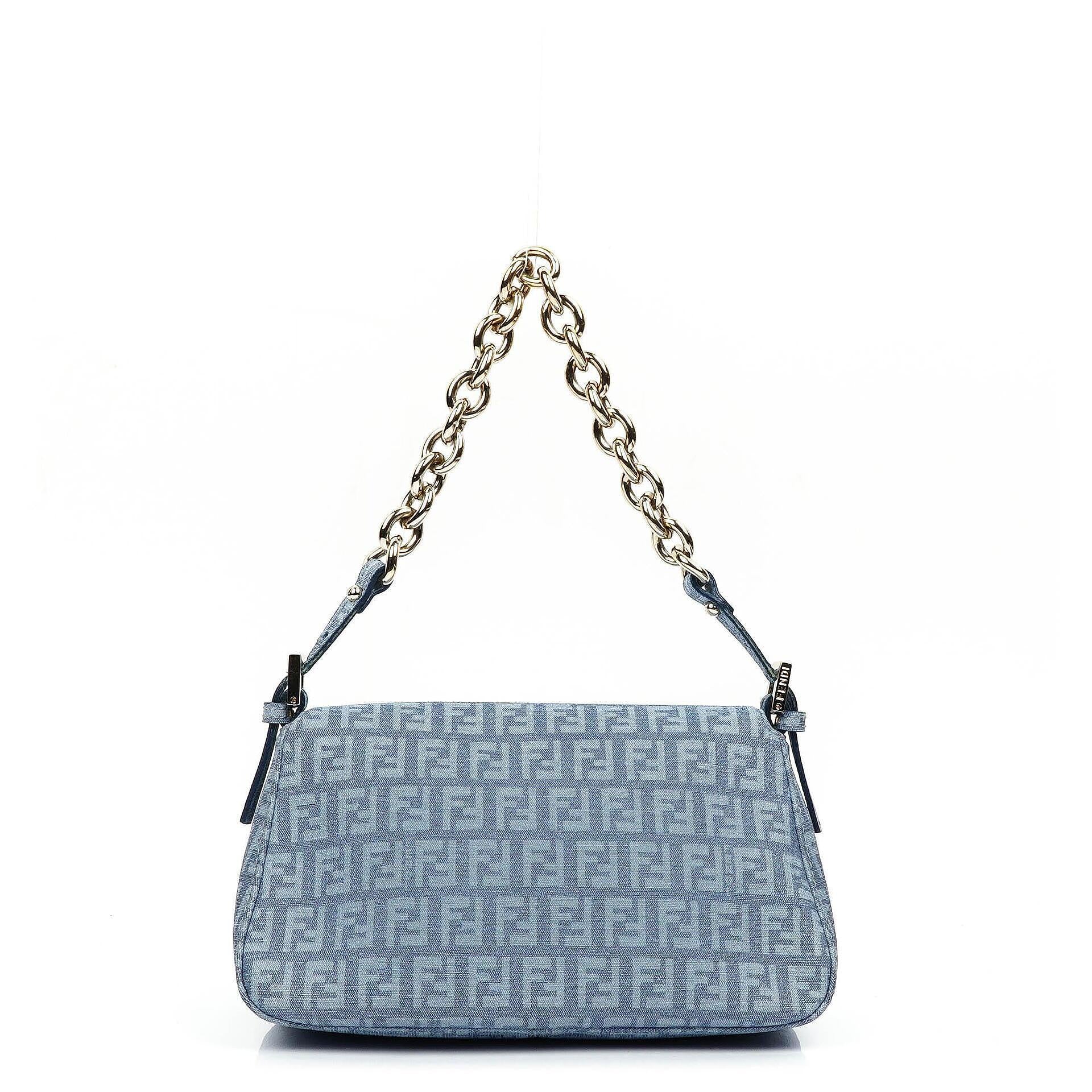 Fendi Mini Mamma Forever Blue Shoulder Bag