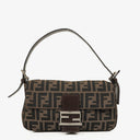 Fendi Zucca Baguette FF Shoulder Bag Brown