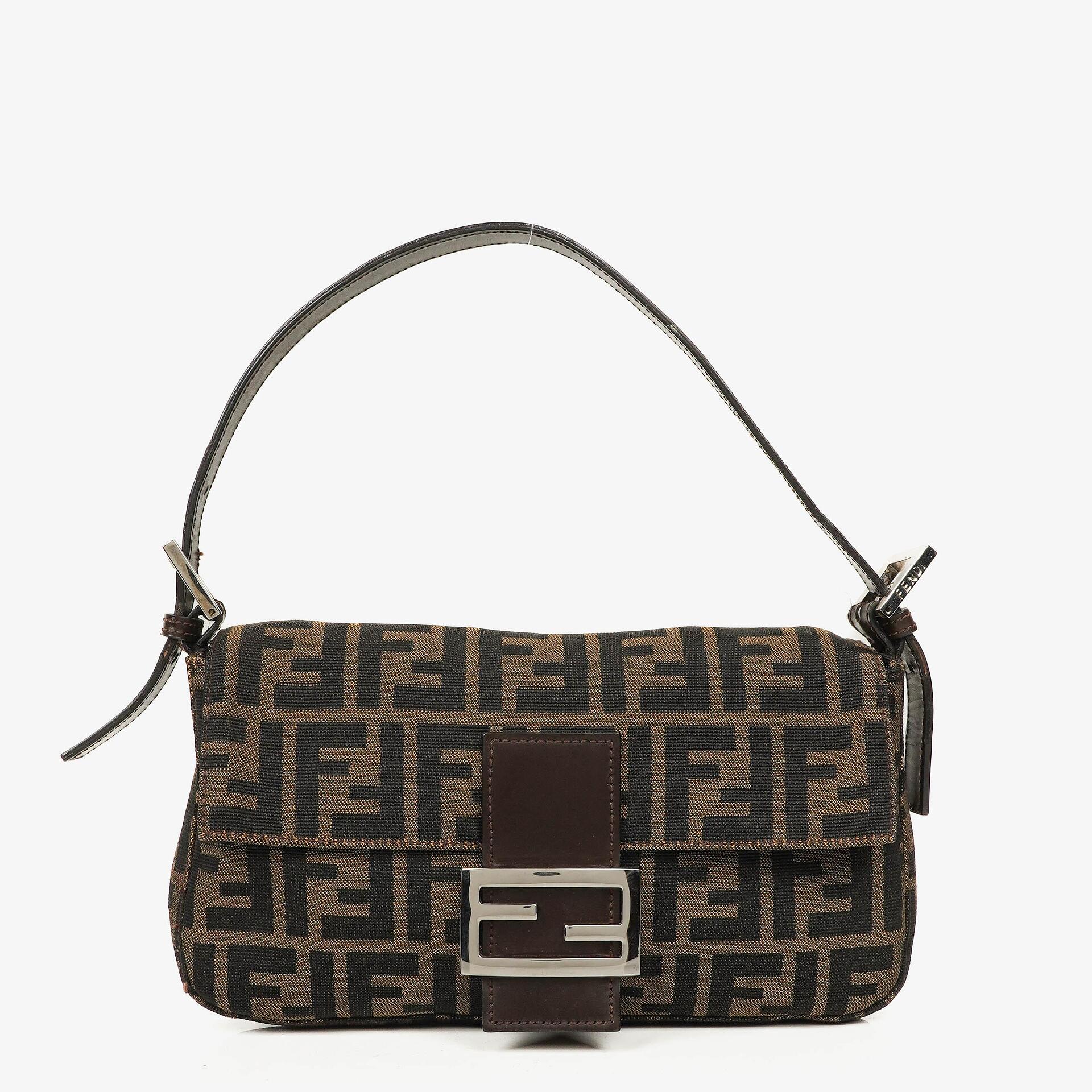 Fendi Zucca Baguette FF Shoulder Bag Brown